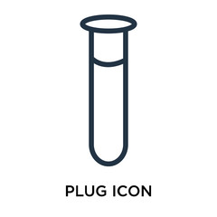 Plug icon vector isolated on white background, Plug sign , thin symbol or stroke element design in outline style