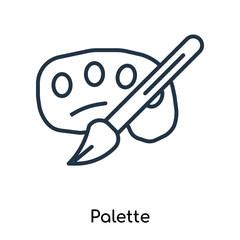Palette icon vector isolated on white background, Palette sign , thin symbols or lined elements in outline style