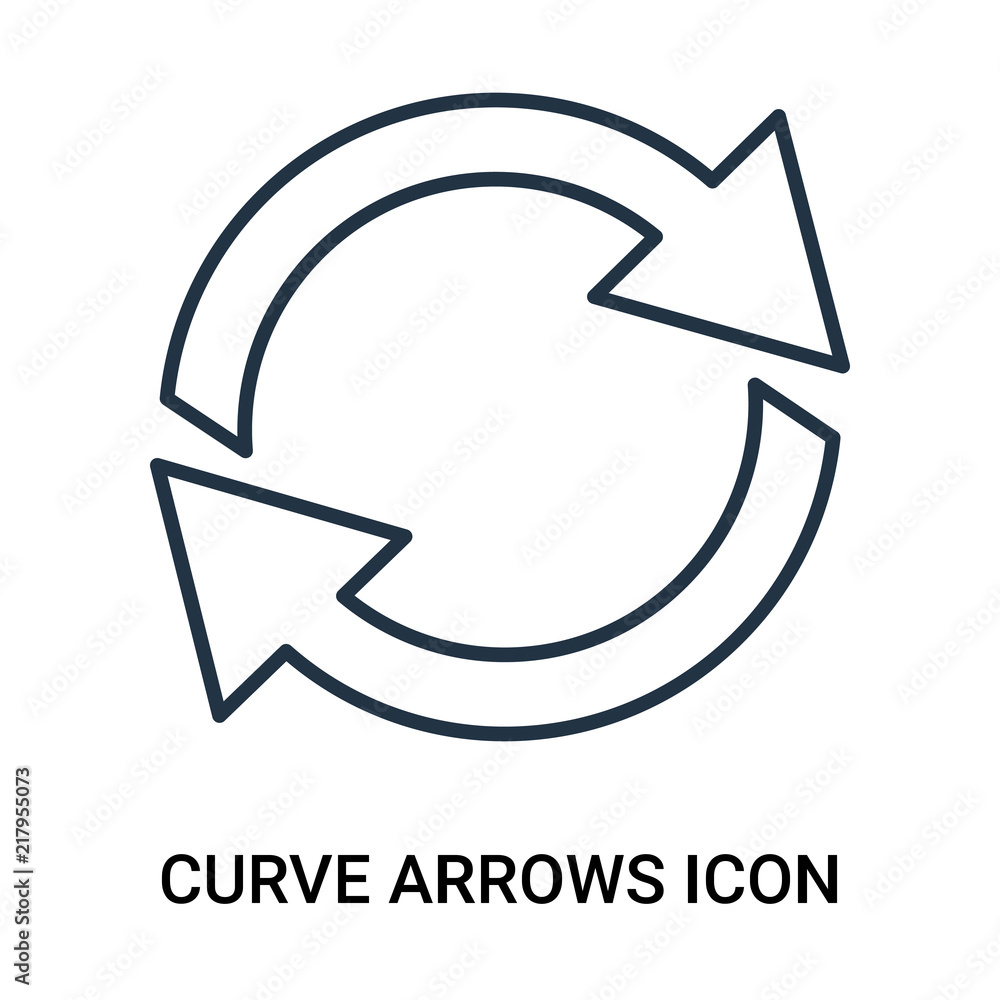 Poster curve arrows icon isolated on white background. modern and editable curve arrows icon. simple icons 
