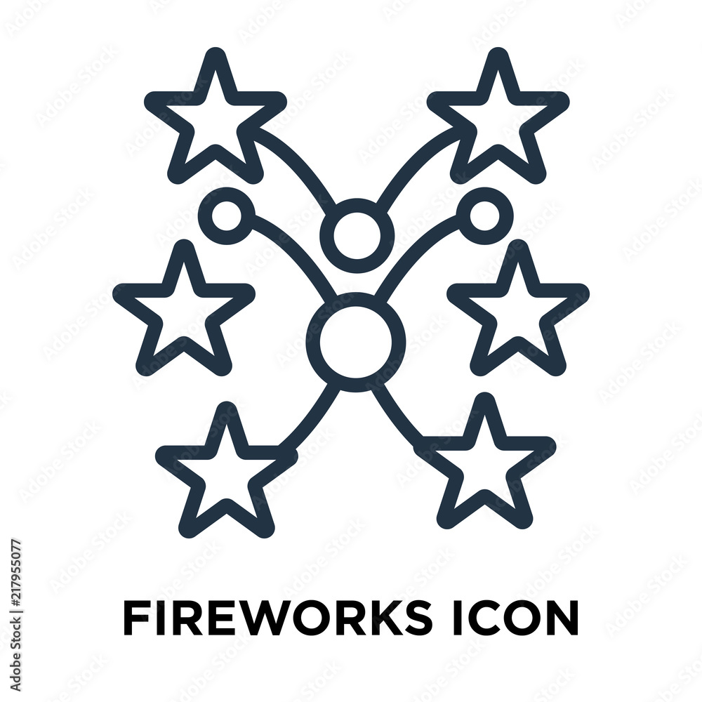 Poster fireworks icon isolated on white background. modern and editable fireworks icon. simple icons vector