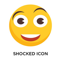 Shocked icon vector isolated on white background, Shocked sign