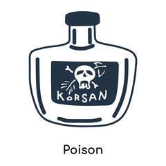 Poison icon vector isolated on white background, Poison sign , illustration with thin symbols or lined elements in outline style