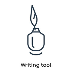 Obraz premium Writing tool icon vector isolated on white background, Writing tool sign , thin symbols or lined elements in outline style