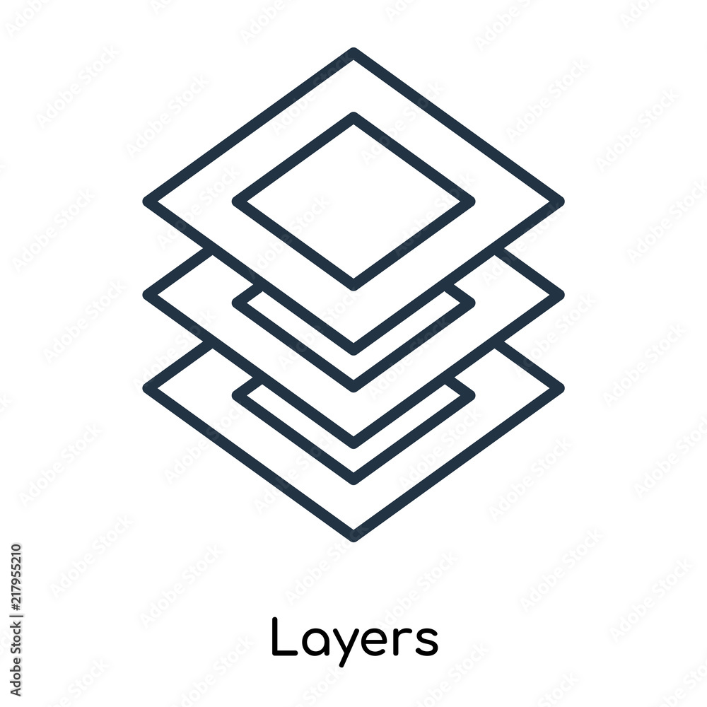 Poster layers icon vector isolated on white background, layers sign , thin symbols or lined elements in out