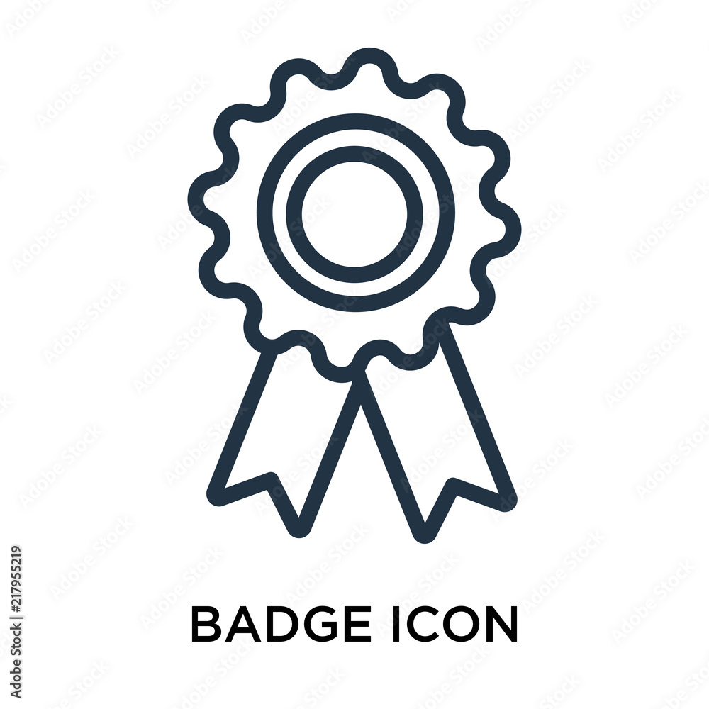 Poster badge icon vector isolated on white background, badge sign , thin symbol or stroke element design in