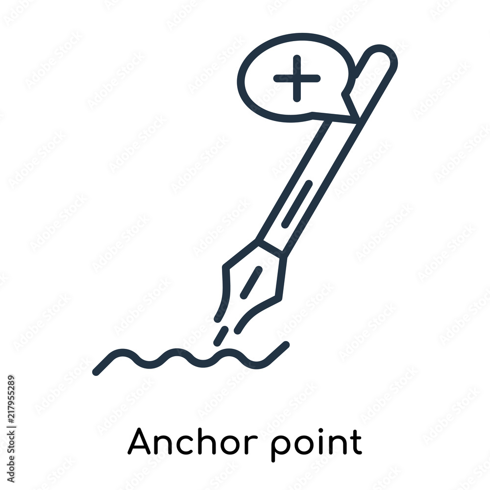 Poster anchor point icon vector isolated on white background, anchor point sign , thin symbols or lined ele