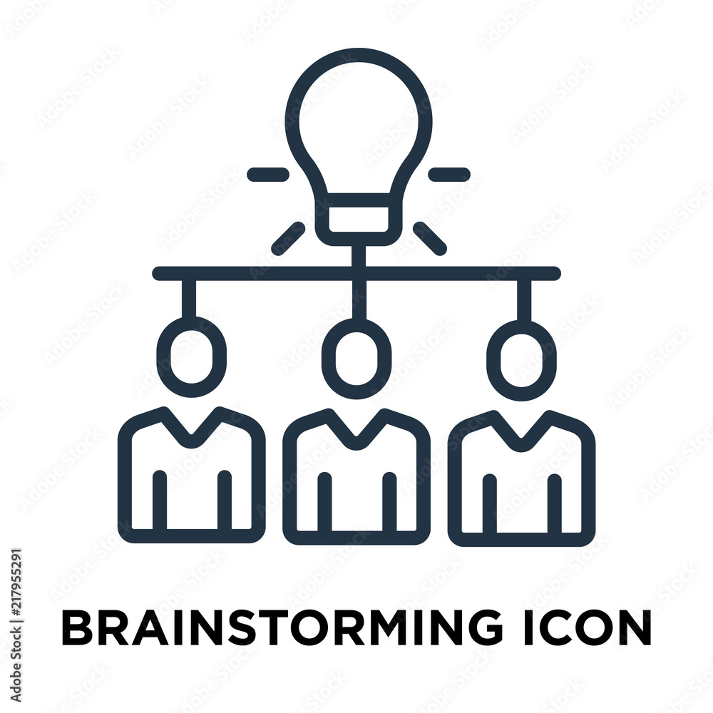 Poster brainstorming icon isolated on white background. modern and editable brainstorming icon. simple icon