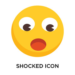 Shocked icon vector isolated on white background, Shocked sign