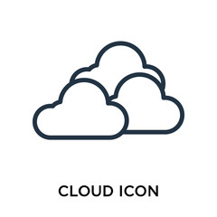 cloud icons isolated on white background. Modern and editable cloud icon. Simple icon vector illustration.