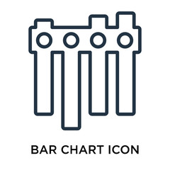 Bar chart icon vector isolated on white background, Bar chart sign , thin data symbols or linear machine learning design in outline style