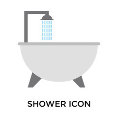 Shower icon vector isolated on white background, Shower sign