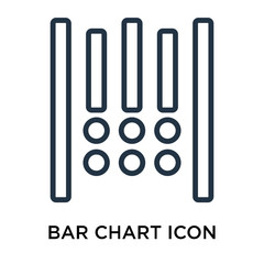 Bar chart icon vector isolated on white background, Bar chart sign , thin data symbols or linear machine learning design in outline style