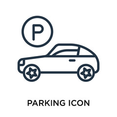 parking icon isolated on white background. Simple and editable parking icons. Modern icon vector illustration.