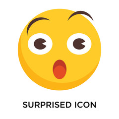 Surprised icon vector isolated on white background, Surprised sign