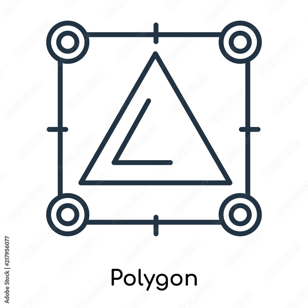 Poster polygon icon vector isolated on white background, polygon sign , thin symbols or lined elements in o