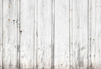 Obraz na płótnie Canvas Wooden background Grungy white colored weathered wall
