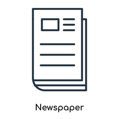 Newspaper icon vector isolated on white background, Newspaper sign , thin symbols or lined elements in outline style