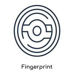 Fingerprint icon vector isolated on white background, Fingerprint sign , thin symbols or lined elements in outline style