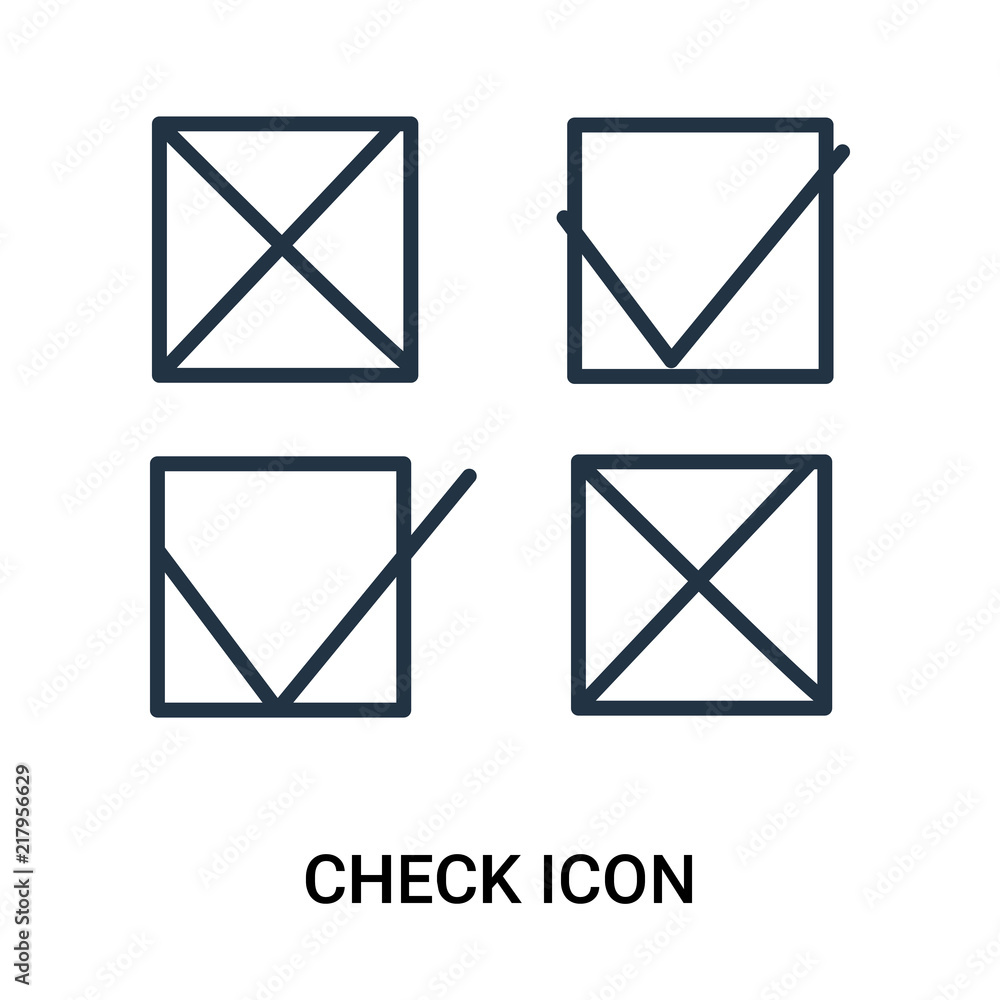 Poster check icon isolated on white background. modern and editable check icon. simple icons vector illustr