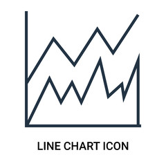 Line chart icon vector isolated on white background, Line chart sign , outline thin symbols or linear analytics