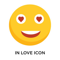 In love icon vector isolated on white background, In love sign