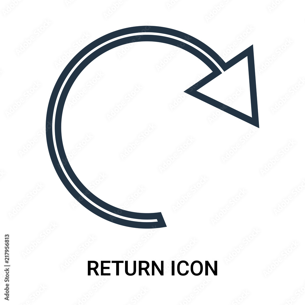 Aufkleber return icon isolated on white background. modern and editable return icon. simple icons vector illus