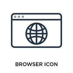 browser icons isolated on white background. Modern and editable browser icon. Simple icon vector illustration.