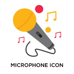 Microphone icon vector isolated on white background, Microphone sign