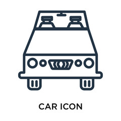 car icon isolated on white background. Simple and editable car icons. Modern icon vector illustration.