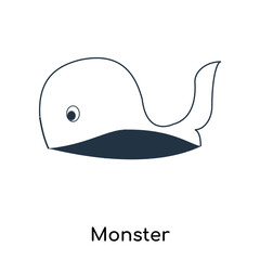 Monster icon vector isolated on white background, Monster sign , illustration with thin symbols or lined elements in outline style
