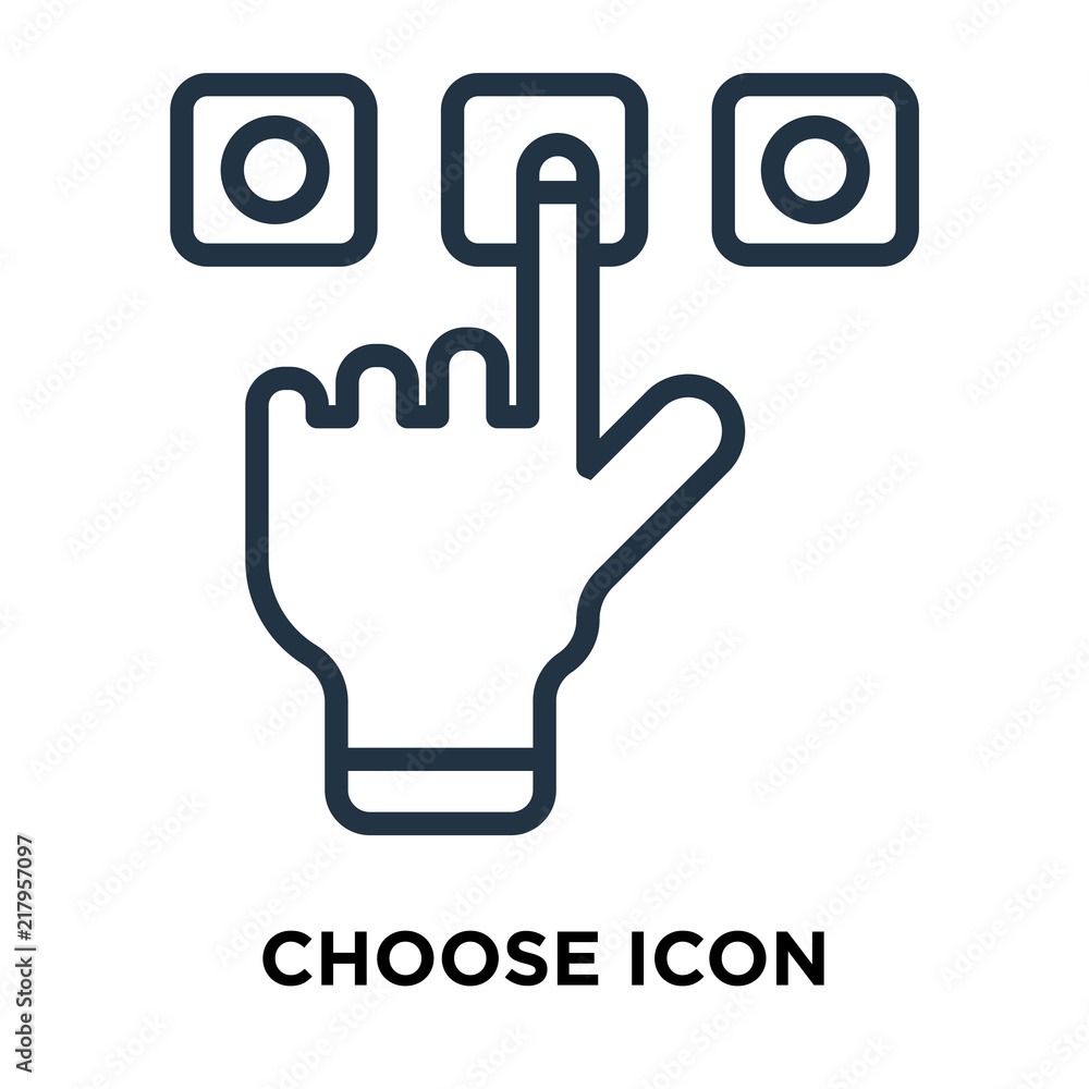 Poster choose icon isolated on white background. modern and editable choose icon. simple icons vector illus