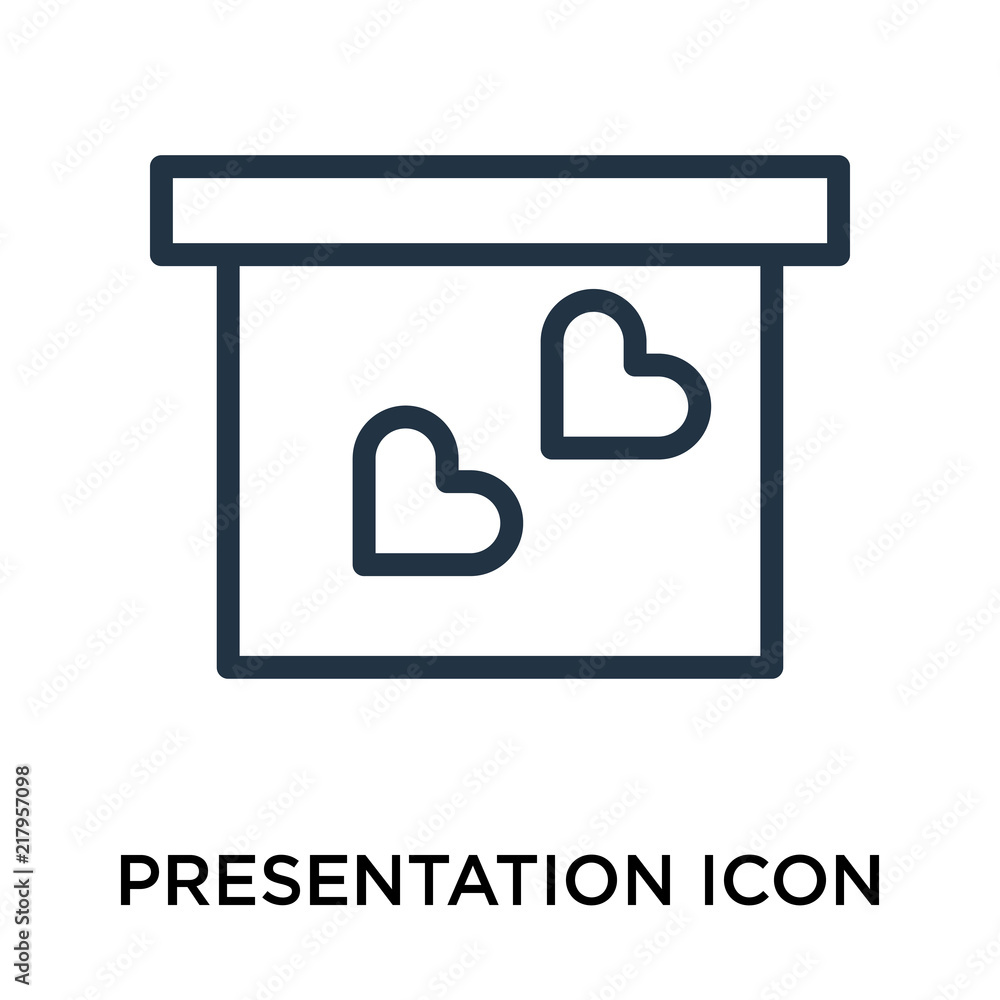 Poster presentation icons isolated on white background. modern and editable presentation icon. simple icon 