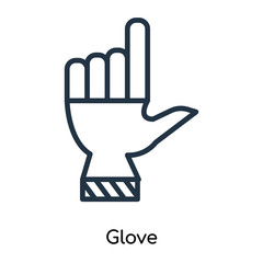 Glove icon vector isolated on white background, Glove sign , thin symbols or lined elements in outline style