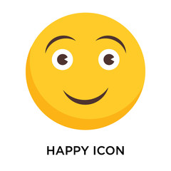 Happy icon vector isolated on white background, Happy sign