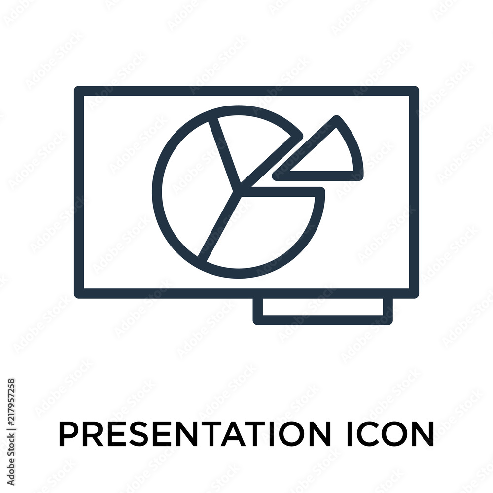 Poster presentation icons isolated on white background. modern and editable presentation icon. simple icon 