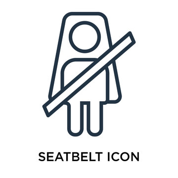 seatbelt icon isolated on white background. Simple and editable seatbelt icons. Modern icon vector illustration.