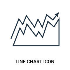Line chart icon vector isolated on white background, Line chart sign , outline thin symbols or linear analytics