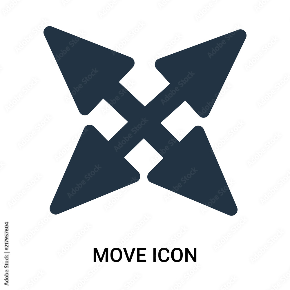 Aufkleber move icon isolated on white background. modern and editable move icon. simple icons vector illustrat