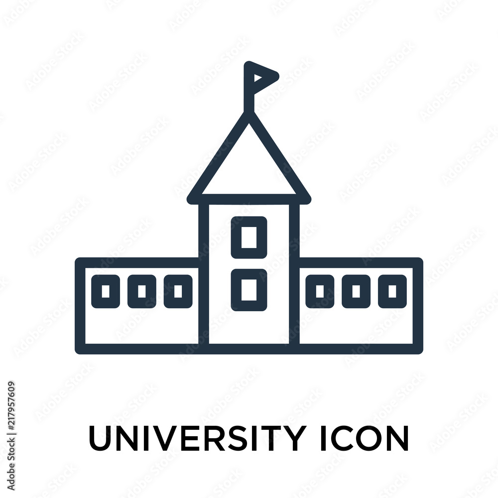 Poster university icons isolated on white background. modern and editable university icon. simple icon vect