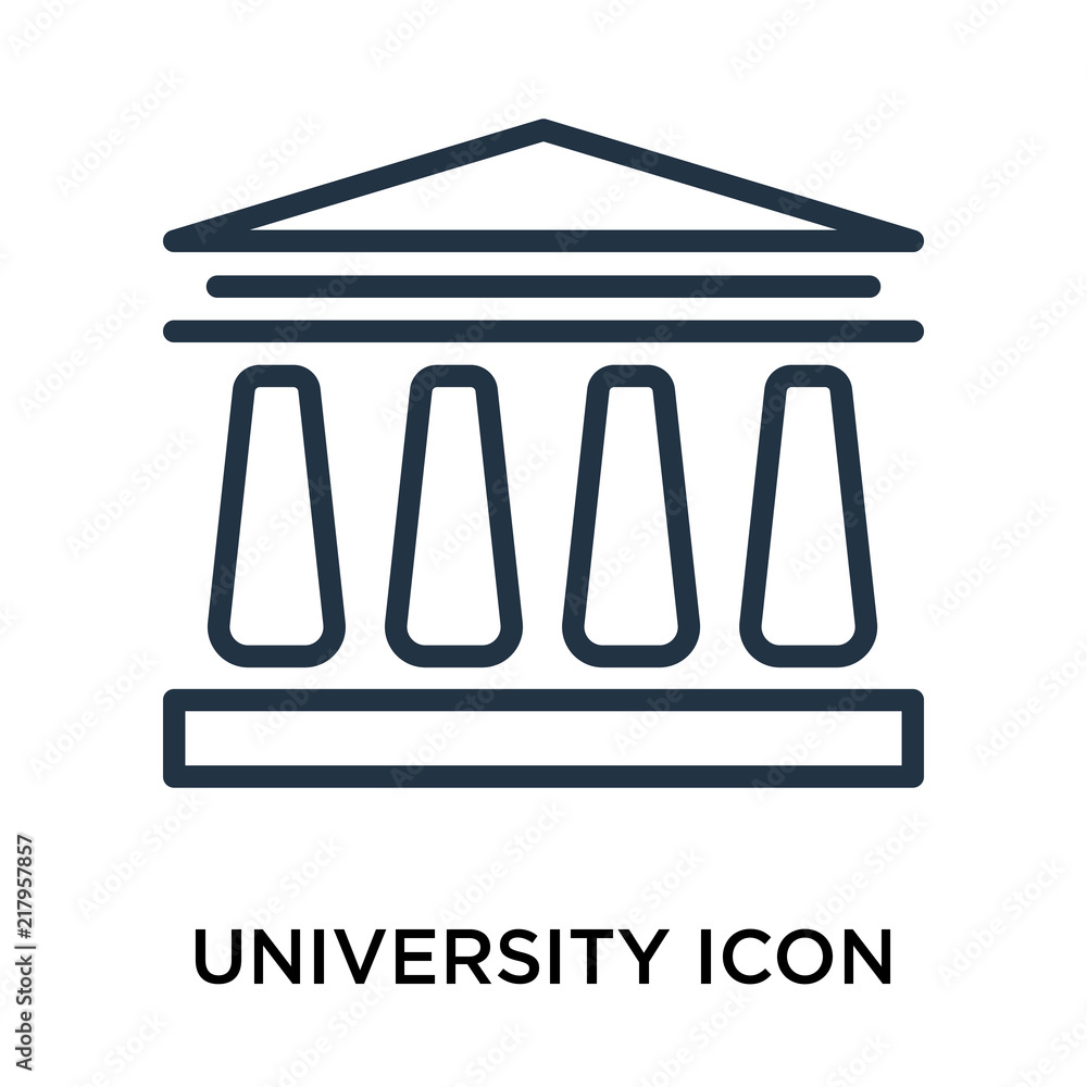 Poster university icons isolated on white background. modern and editable university icon. simple icon vect