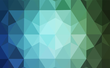 Light Blue, Green vector gradient triangles pattern.