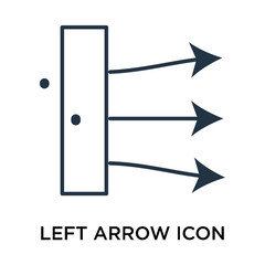 Left arrow icon vector isolated on white background, Left arrow sign , thin symbol or stroke element design in outline style