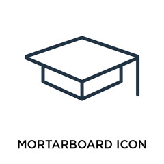 mortarboard icons isolated on white background. Modern and editable mortarboard icon. Simple icon vector illustration.