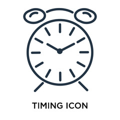 Timing icon vector isolated on white background, Timing sign , thin symbol or stroke element design in outline style