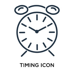 Timing icon vector isolated on white background, Timing sign , thin symbol or stroke element design in outline style