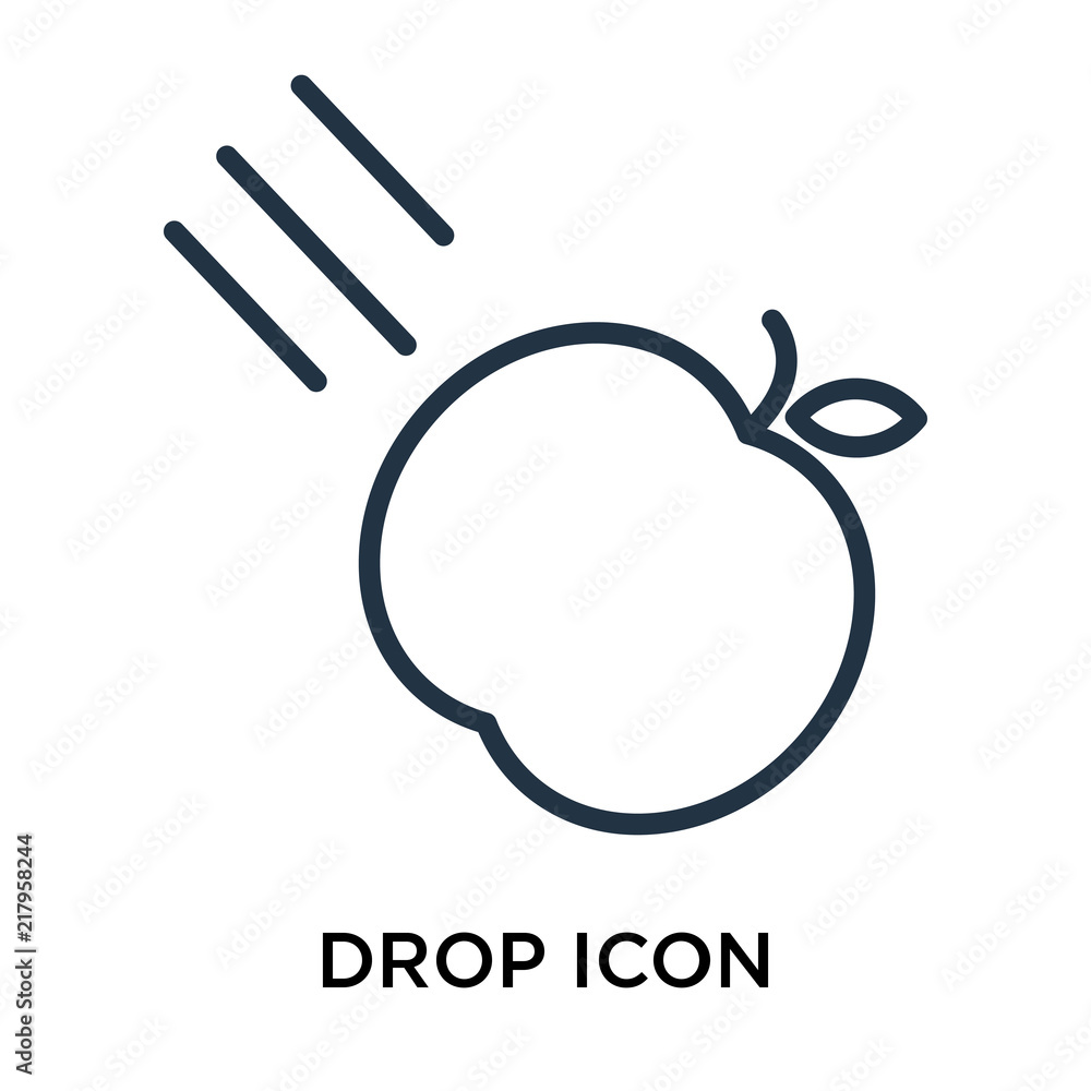 Poster drop icon vector isolated on white background, drop sign , thin symbol or stroke element design in o