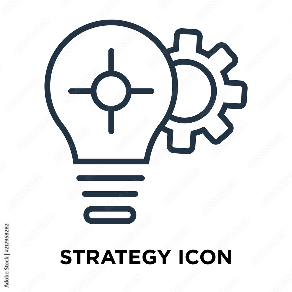 Poster strategy icon isolated on white background. modern and editable strategy icon. simple icons vector i