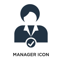 manager icon isolated on white background. Simple and editable manager icons. Modern icon vector illustration. - 217958222