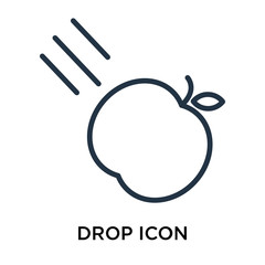 Drop icon vector isolated on white background, Drop sign , thin symbol or stroke element design in outline style
