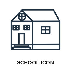 school icons isolated on white background. Modern and editable school icon. Simple icon vector illustration.